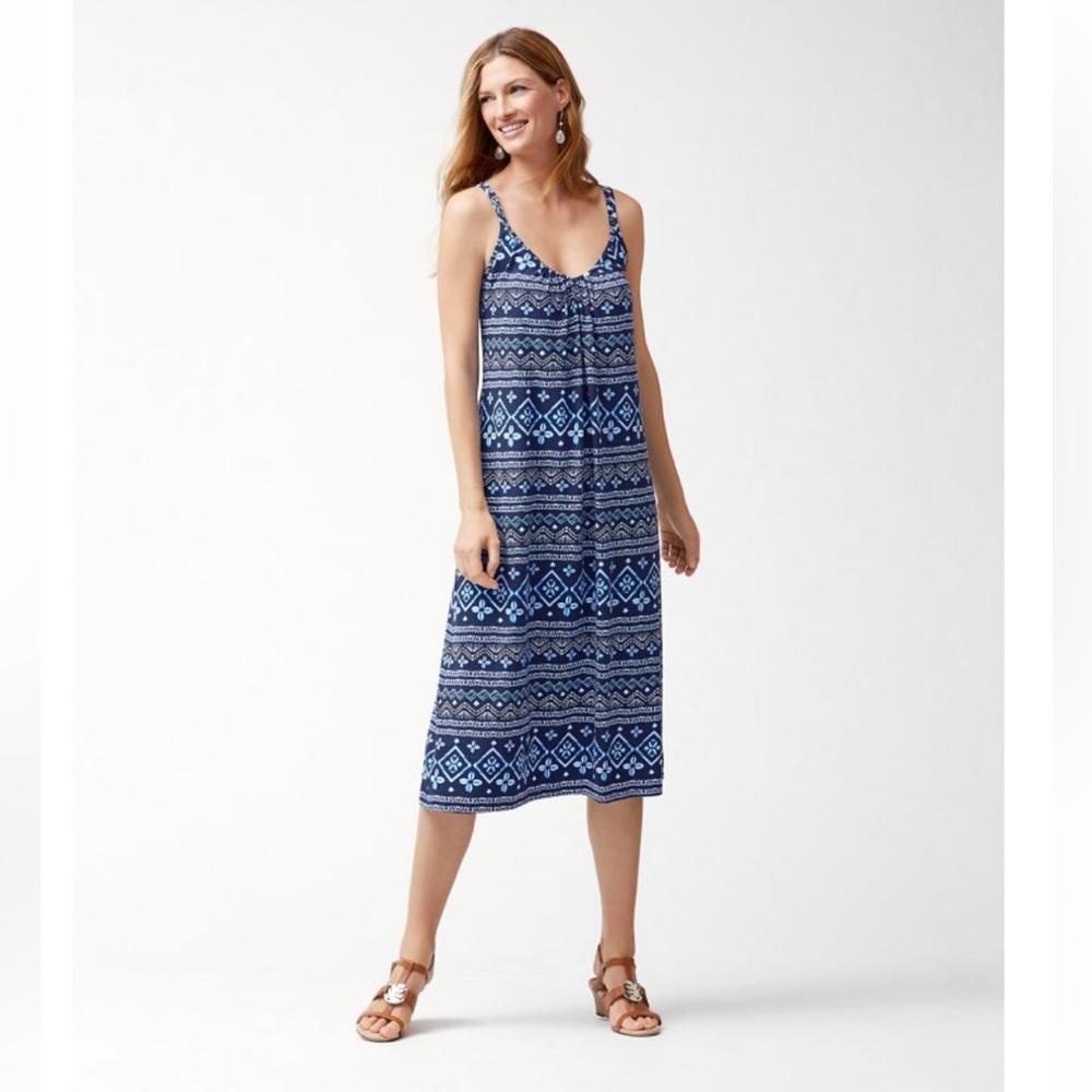Tommy Bahama Indigo Cowrie Crossback Dress - Picture 1 of 6